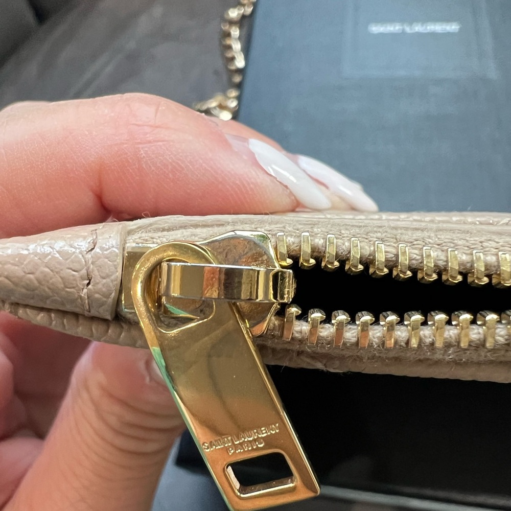 Beige YSL monogram clutch / crossbody bag - Picture 8 of 11